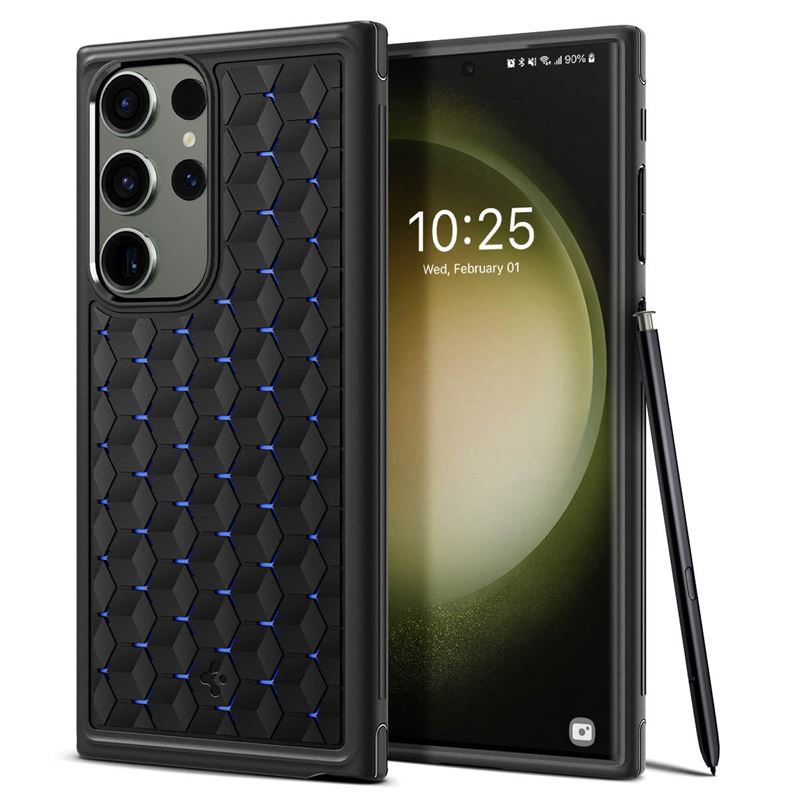 Гръб Spigen за Samsung Galaxy S23 Ultra, Cryo Armor, Черен