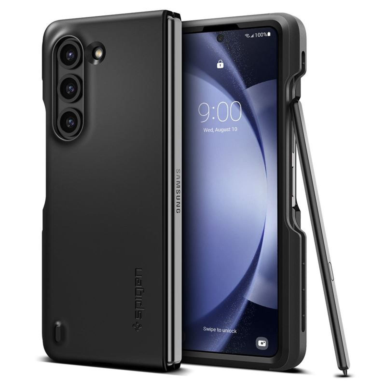 Гръб Spigen Thin Fit P (S Pen) за Samsung Galaxy Z Fold 5 - Черен