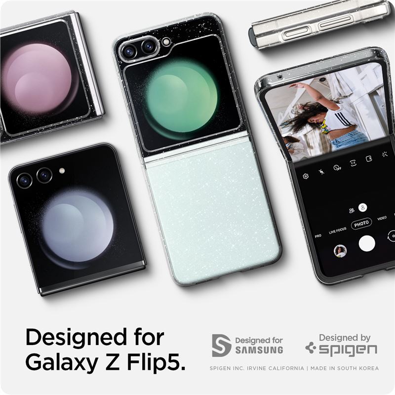 Гръб Spigen Air Skin Glitter за Samsung Galaxy Z Flip 5 - Crystal quartz