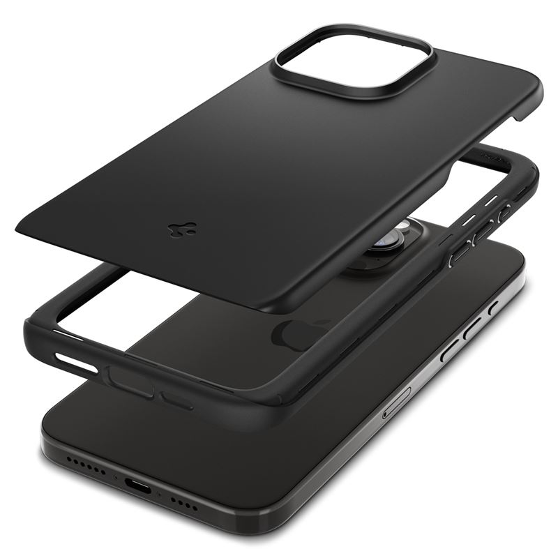 Гръб Spigen за iPhone 15 Pro Max, Thin Fit, Черен