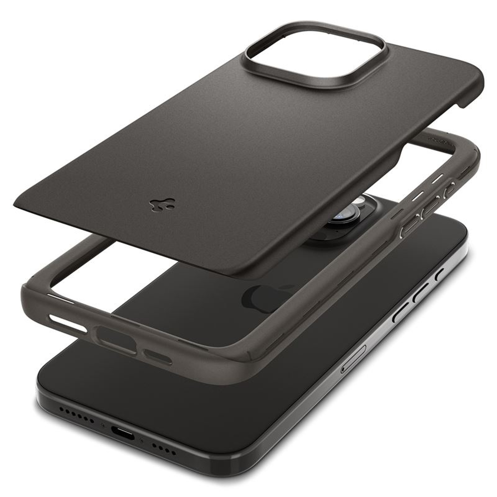 Гръб Spigen за iPhone 15 Pro Max, Thin Fit,  Тъмно сив