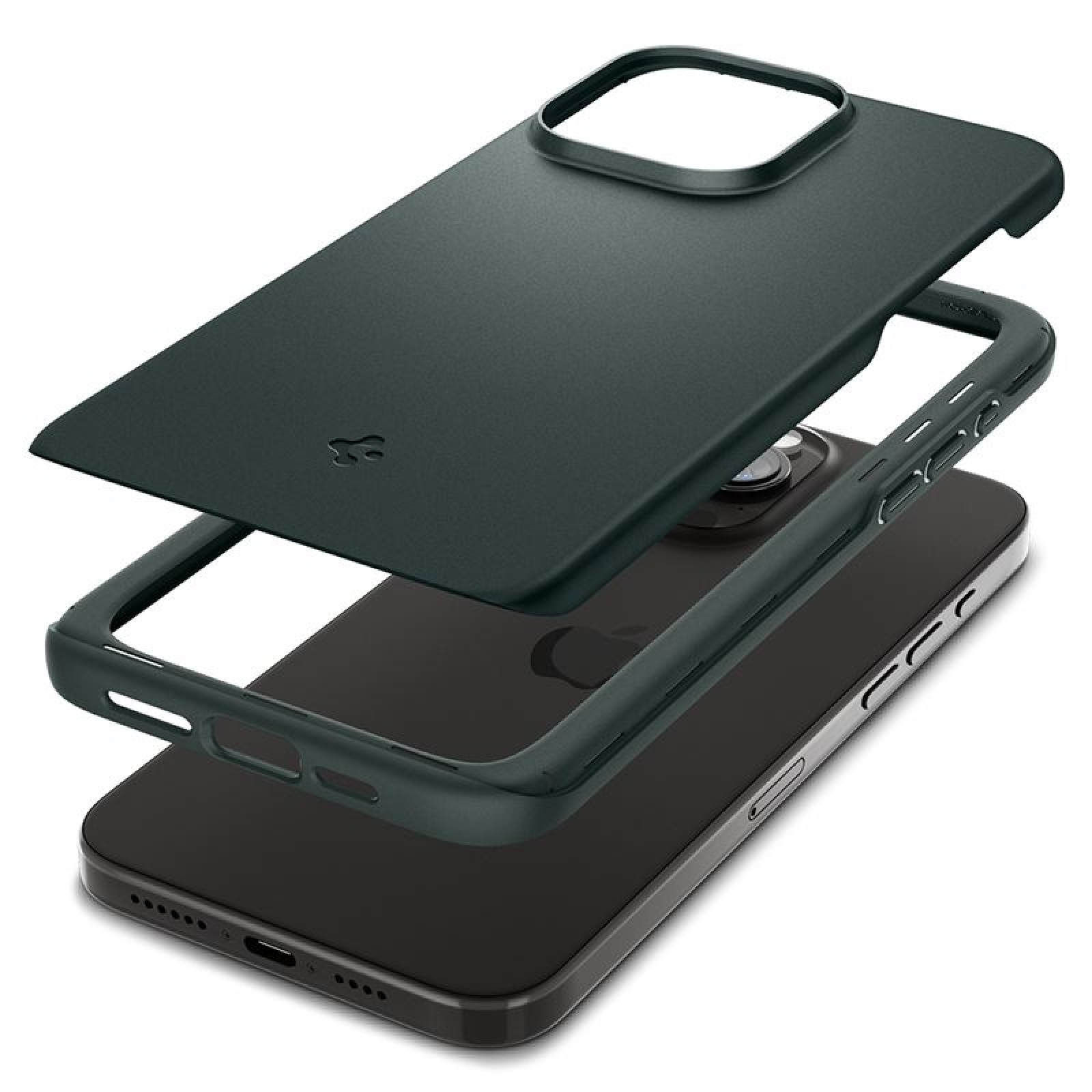 Гръб Spigen за iPhone 15 Pro Max, Thin Fit,  Зелен
