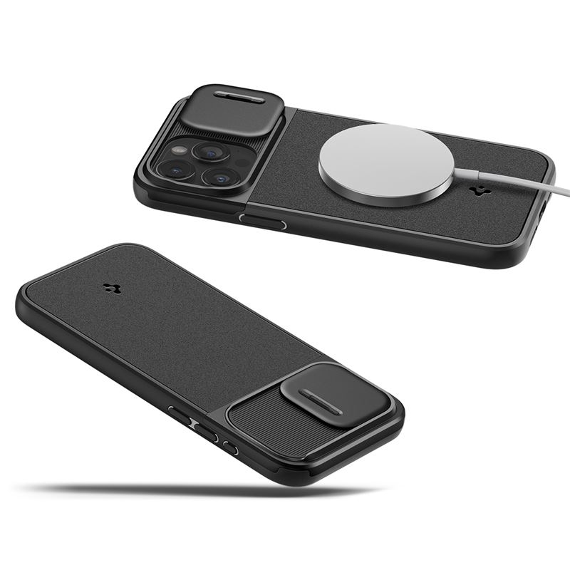 Гръб Spigen за iPhone 15 Pro Max, Optik Armor, MagSafe, Черен