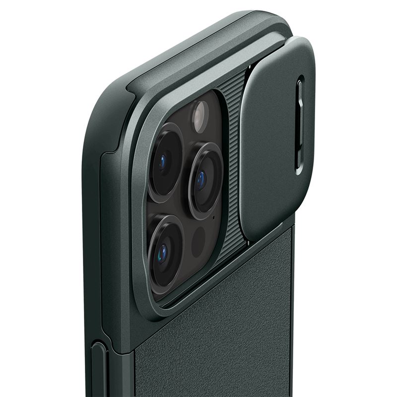 Гръб Spigen за iPhone 15 Pro Max,  Optik Armor, MagSafe,  Зелен