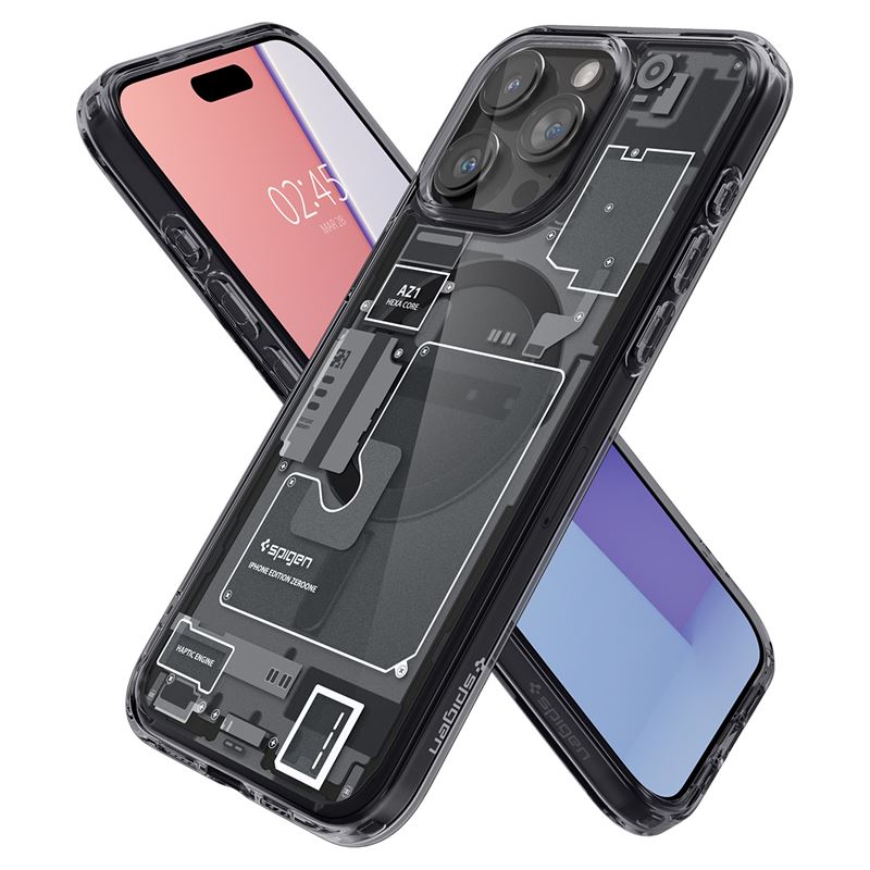 Гръб Spigen за iPhone 15 Pro, Ultra Hybrid, MagSafe, Zero one, Черен