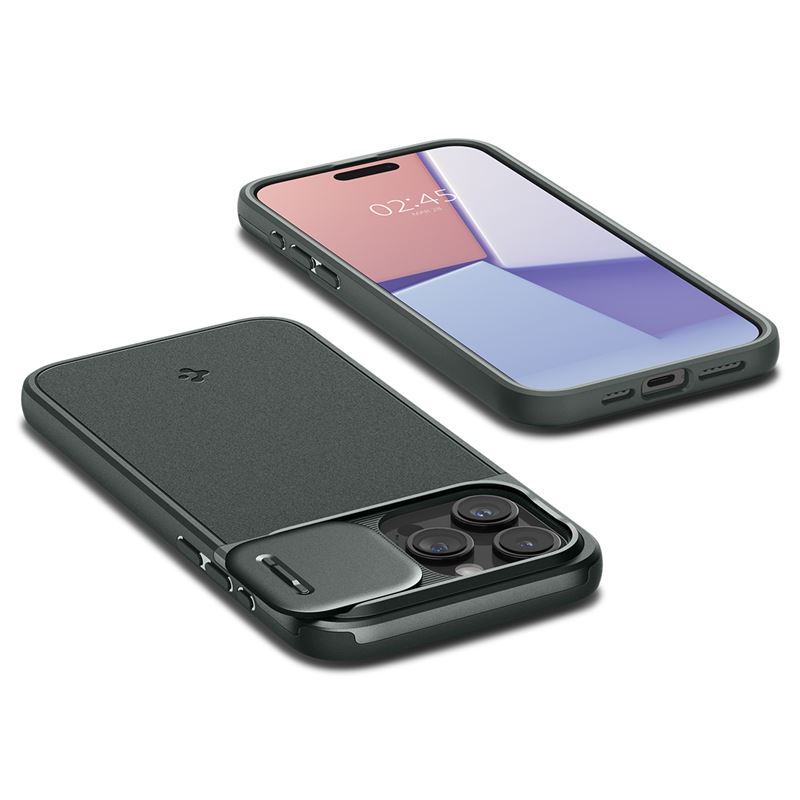 Гръб Spigen за iPhone 15 Pro, Optik Armor, MagSafe, Зелен