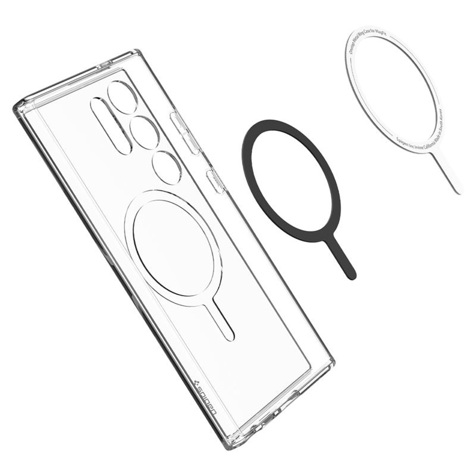 Гръб Spigen за Samsung Galaxy S24 Ultra, Ultra hybrid, OneTap, Metal Ring, Magsafe, Прозрачен