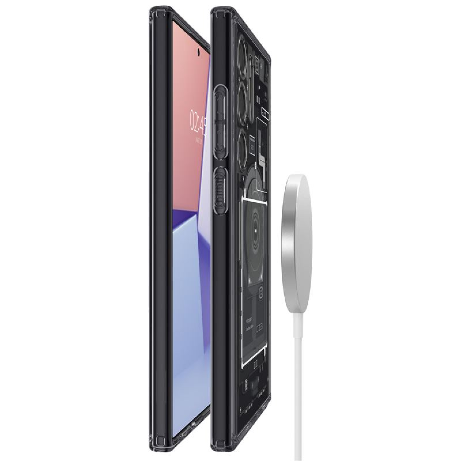 Гръб Spigen за Samsung Galaxy S24 Ultra, Ultra hybrid, OneTap, Metal Ring, Magsafe, Zero One, Черен
