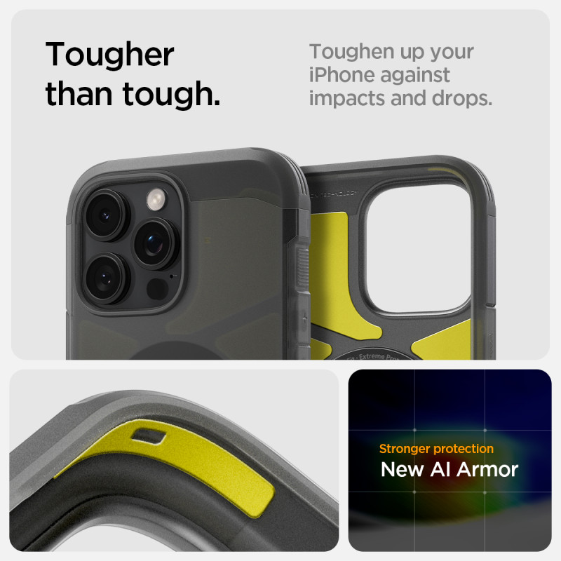 Гръб Spigen Tough Armor MagSafe за iPhone 16 Pro - Черен