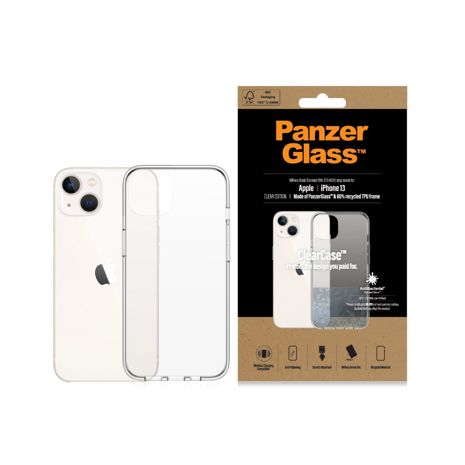 Гръб PanzerGlass ClearCase за Iphone 13/14  - Прозрачен