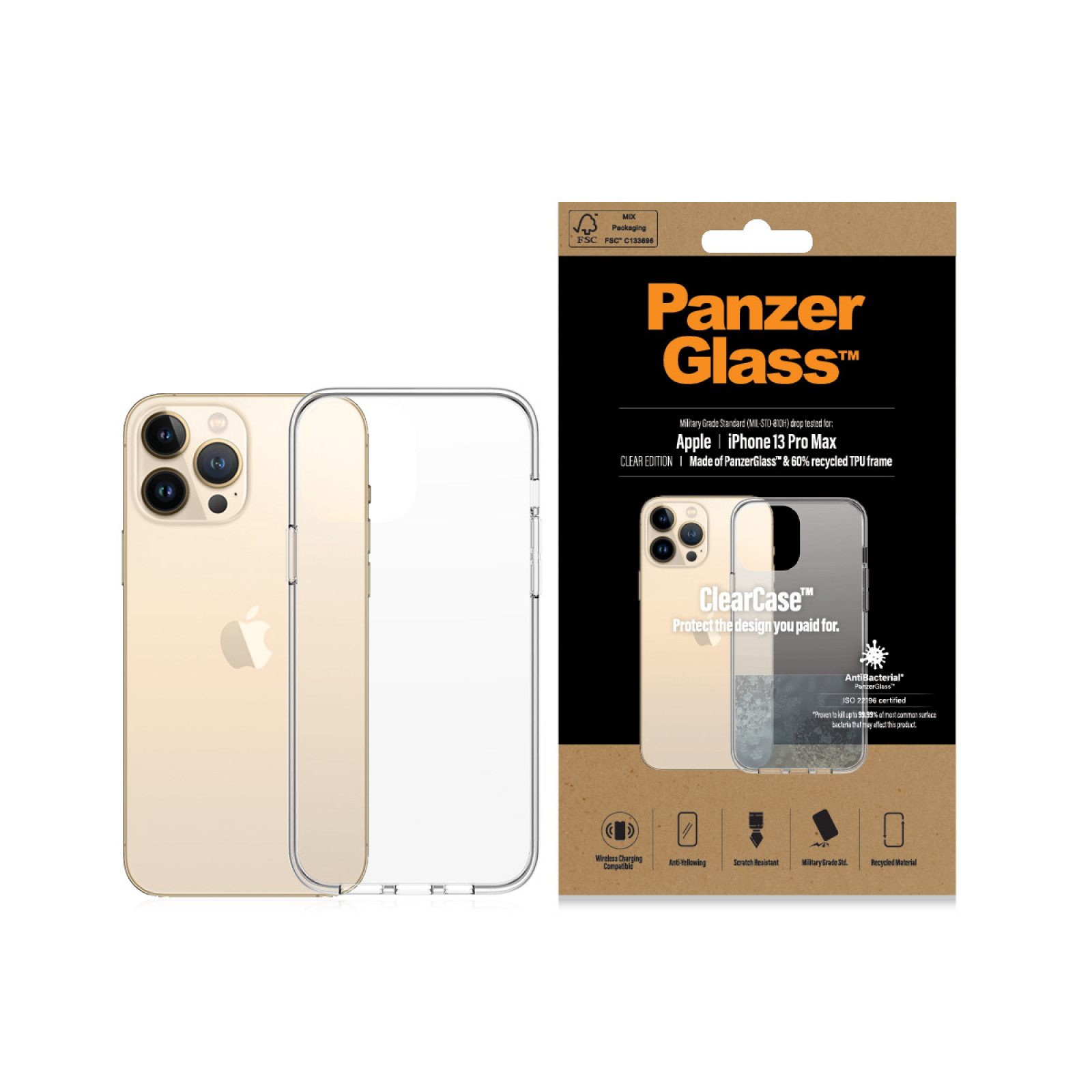 Гръб PanzerGlass ClearCase за Iphone 13 Pro Max  - Прозрачен