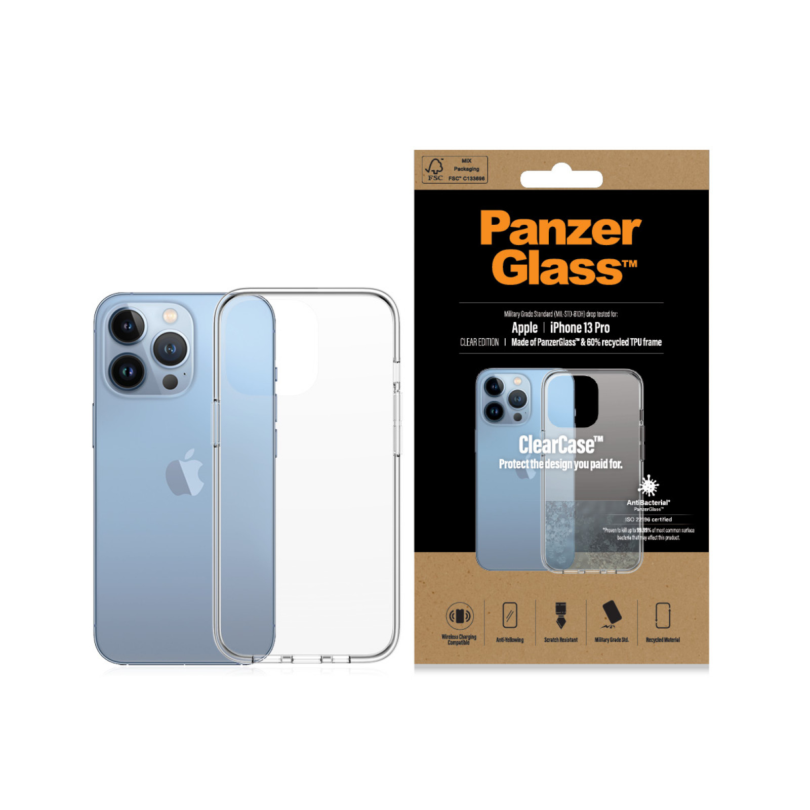 Гръб PanzerGlass ClearCase за Iphone 13 Pro  - Прозрачен