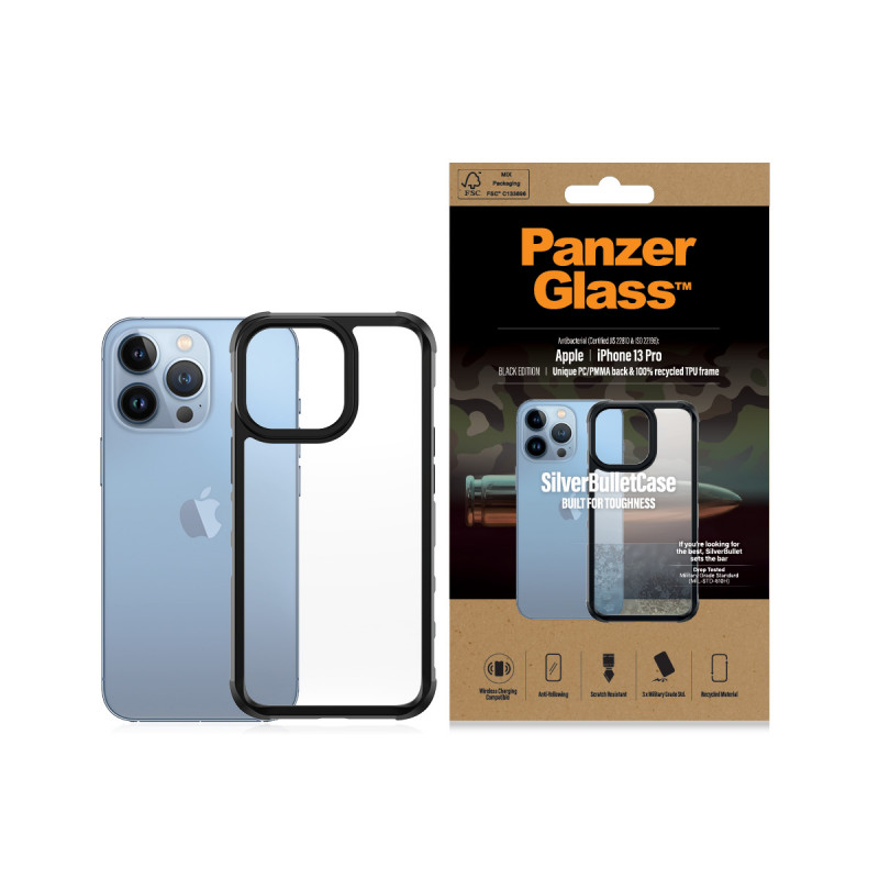 Гръб PanzerGlass SilverBulletCase за Iphone 13 Pro  - Черна рамка