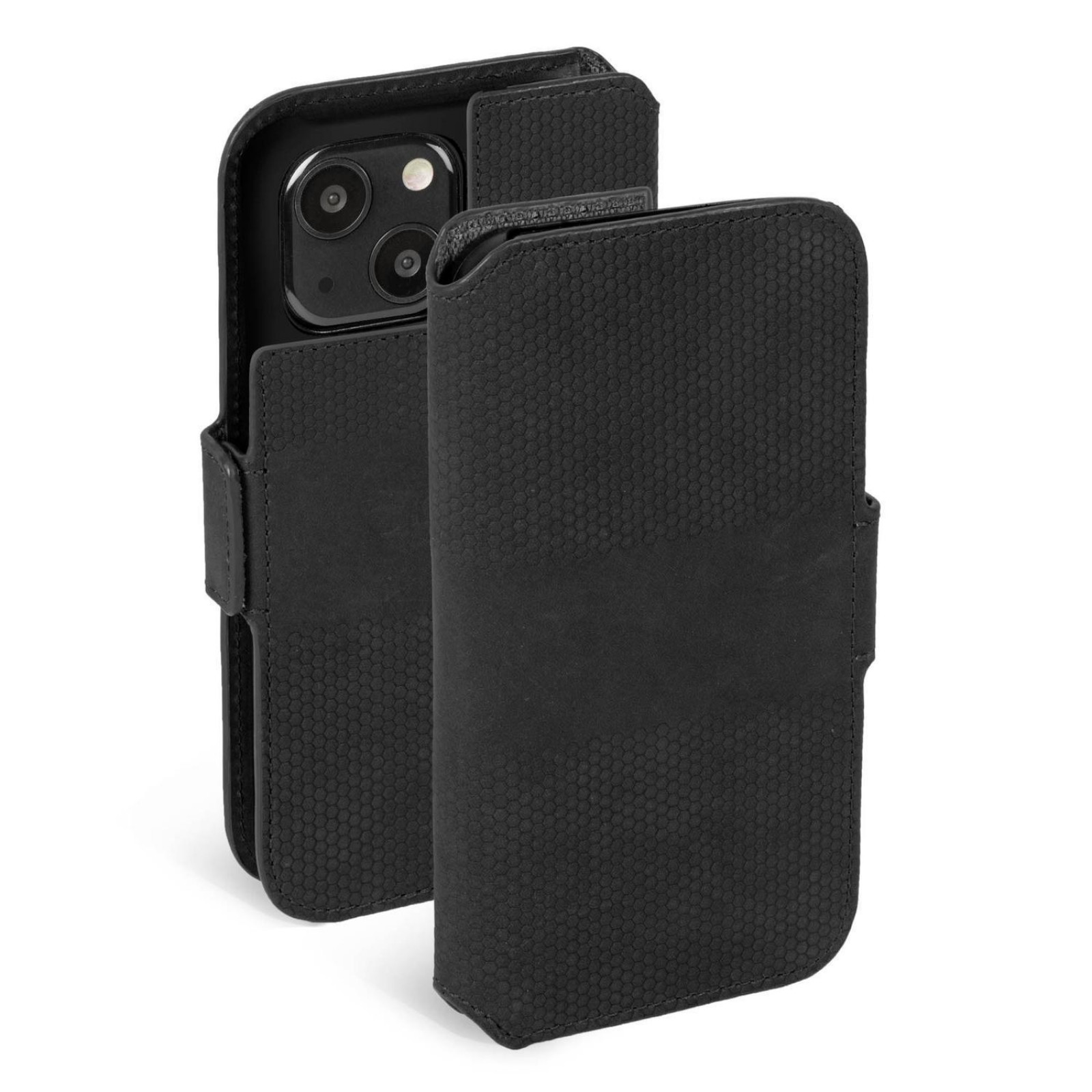 Калъф Krusell Leather Wallet за Iphone 13 mini - Черен