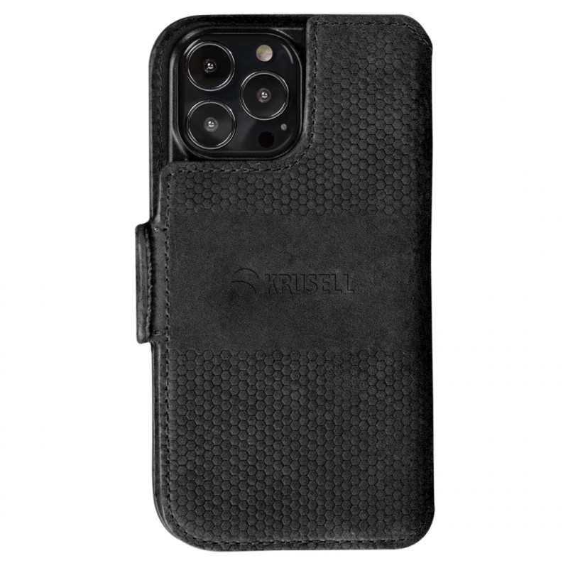 Калъф Krusell Leather Wallet за Iphone 13 Pro - Черен