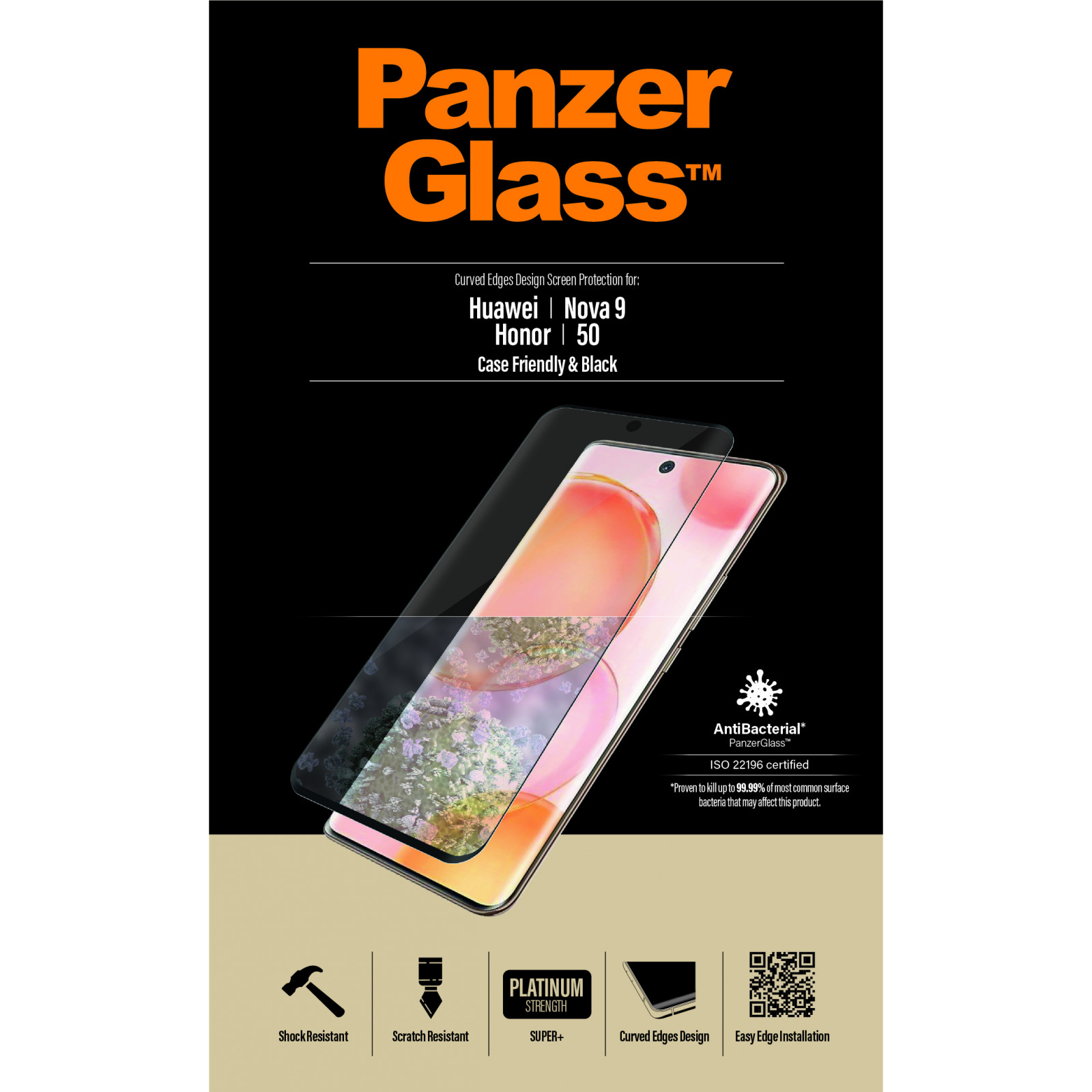 Стъклен протектор PanzerGlass за Huawei Nova 9 / Honor 50 CaseFriendly - Черен