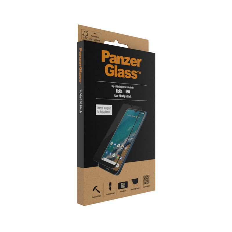 Стъклен протектор PanzerGlass за Nokia G50 CaseFriendly - Черен