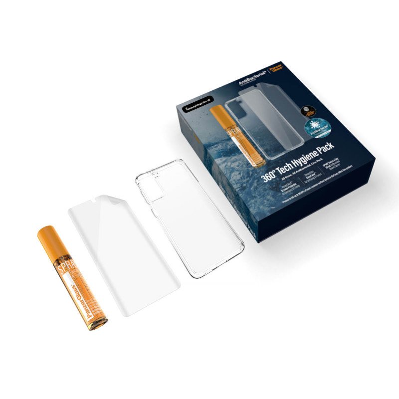 Защитно фолио PanzerGlass за Samsung Galaxy S21+ Hygiene Pack (TPU, ClearCase, 30 мл Spray)