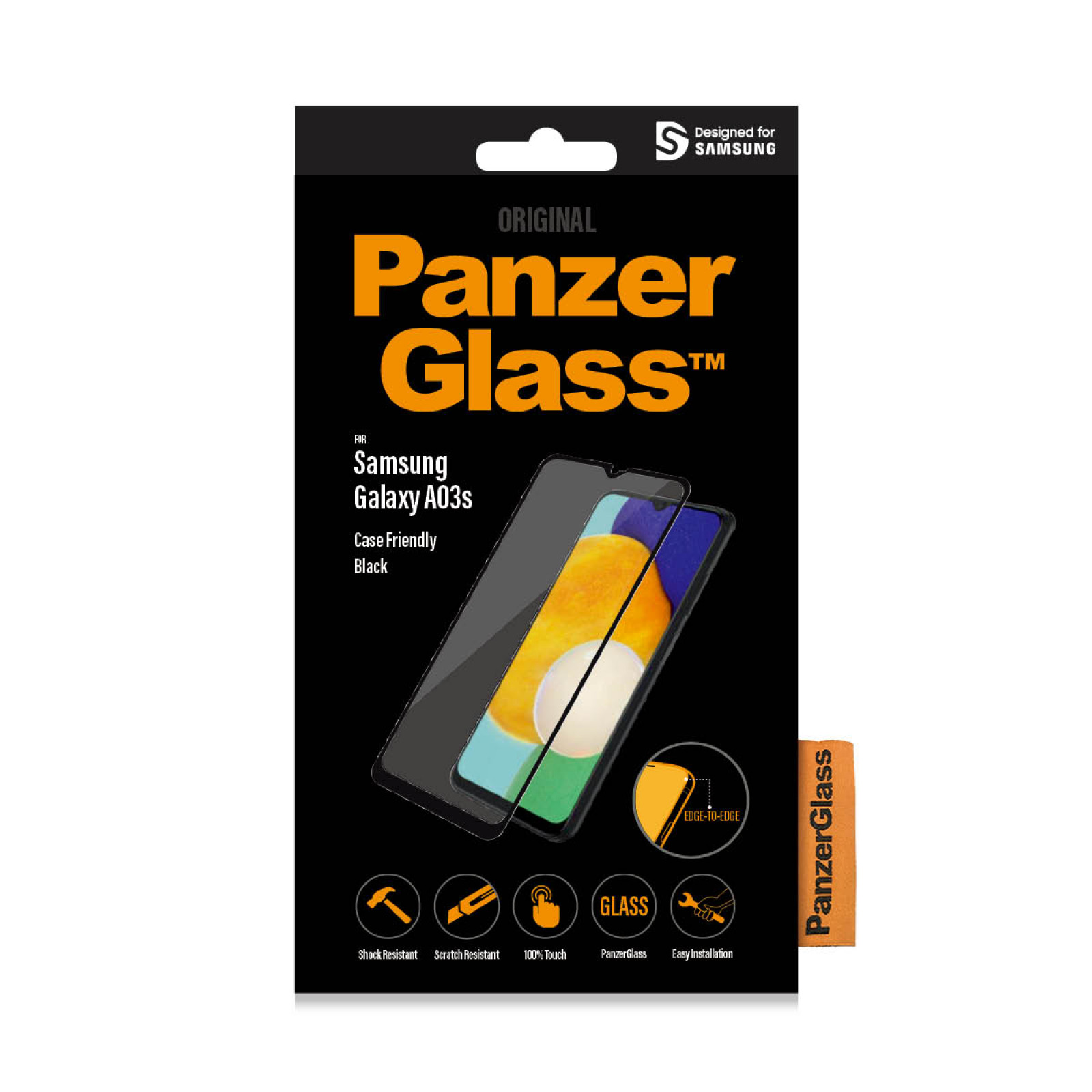 Стъклен протектор PanzerGlass за Samsung Galaxy A03/A03s CaseFriendly - Черен