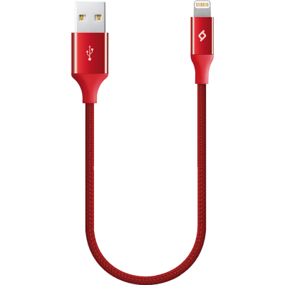 Кабел ttec AlumiCable Ligthning USB Charge / Data Mini Cable, 30cm - Червен
