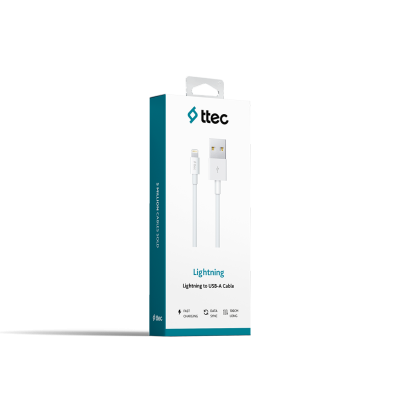 Кабел ttec Lightning USB Charge / Data Cable - Бял