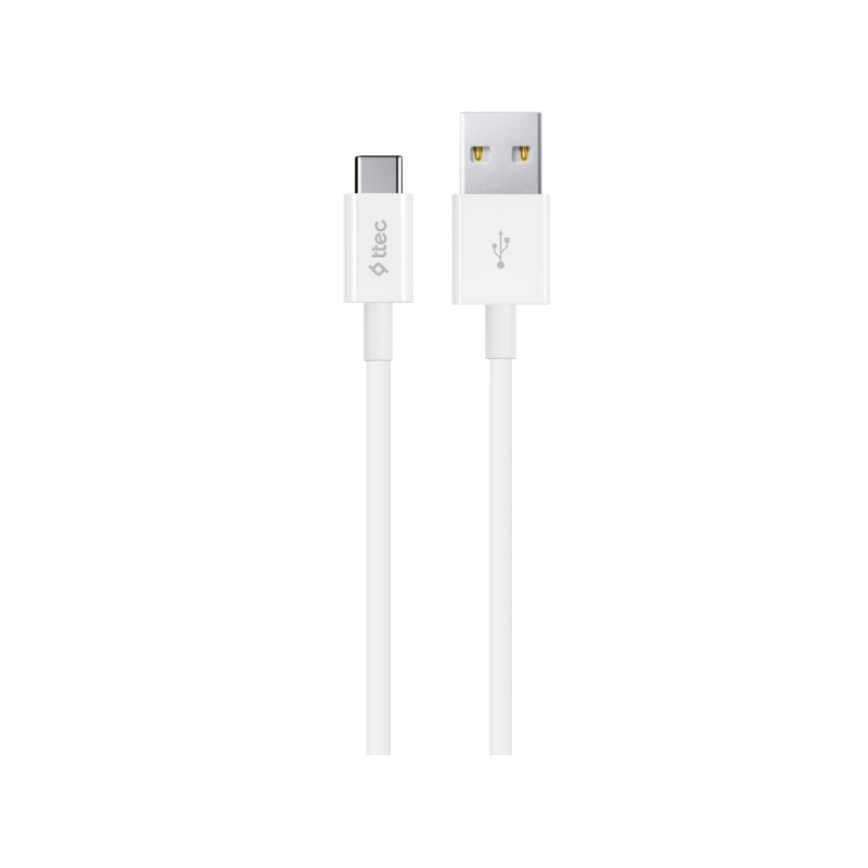 Кабел ttec Type C Charge 2.0 / Data Cable , Бял...