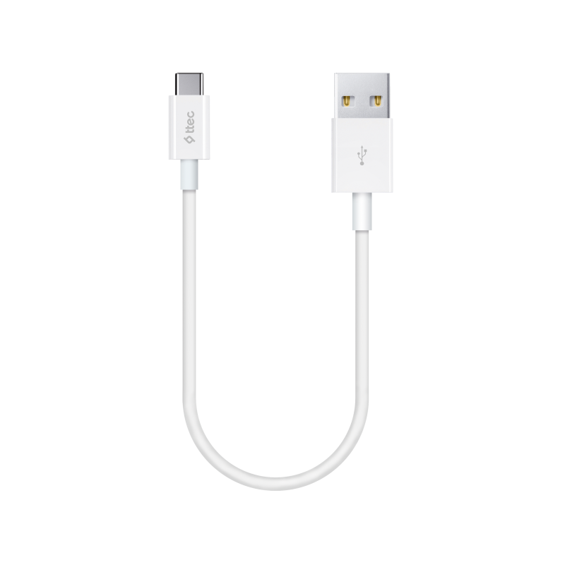 Кабел ttec Mini cable 30cm Type-C USB Charge / Data, White