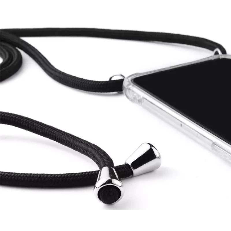 Гръб Airbag soft tpu с  черна връзка за Iphone X - XS - Прозрачен