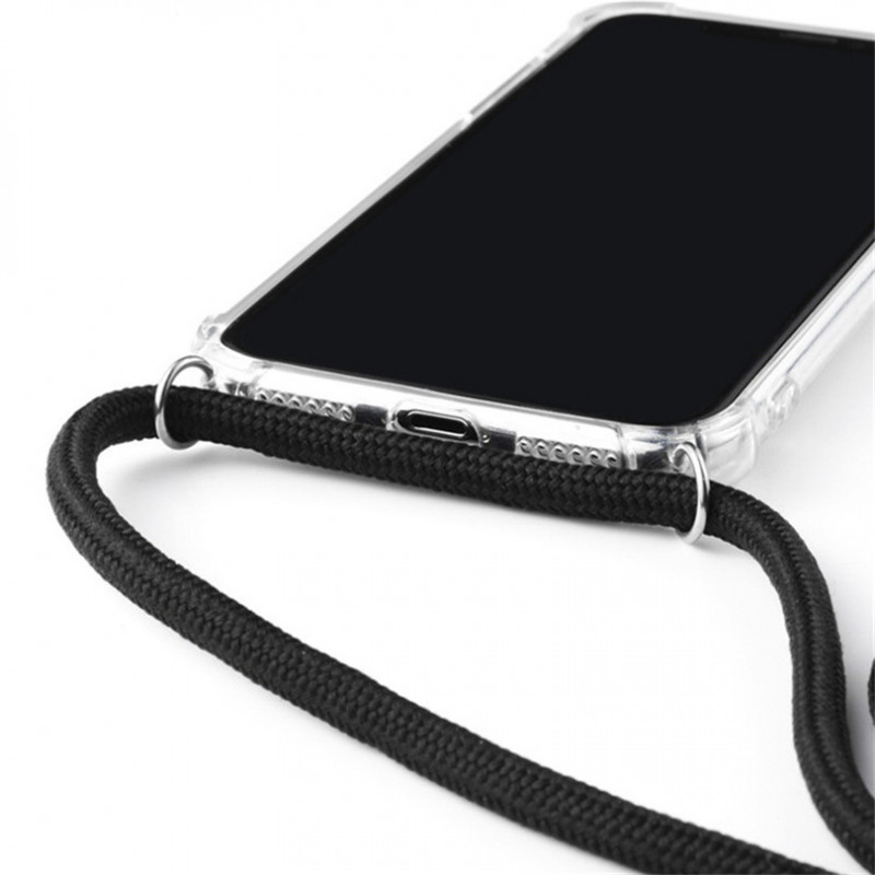 Гръб Airbag soft tpu с  черна връзка за Iphone X - XS - Прозрачен
