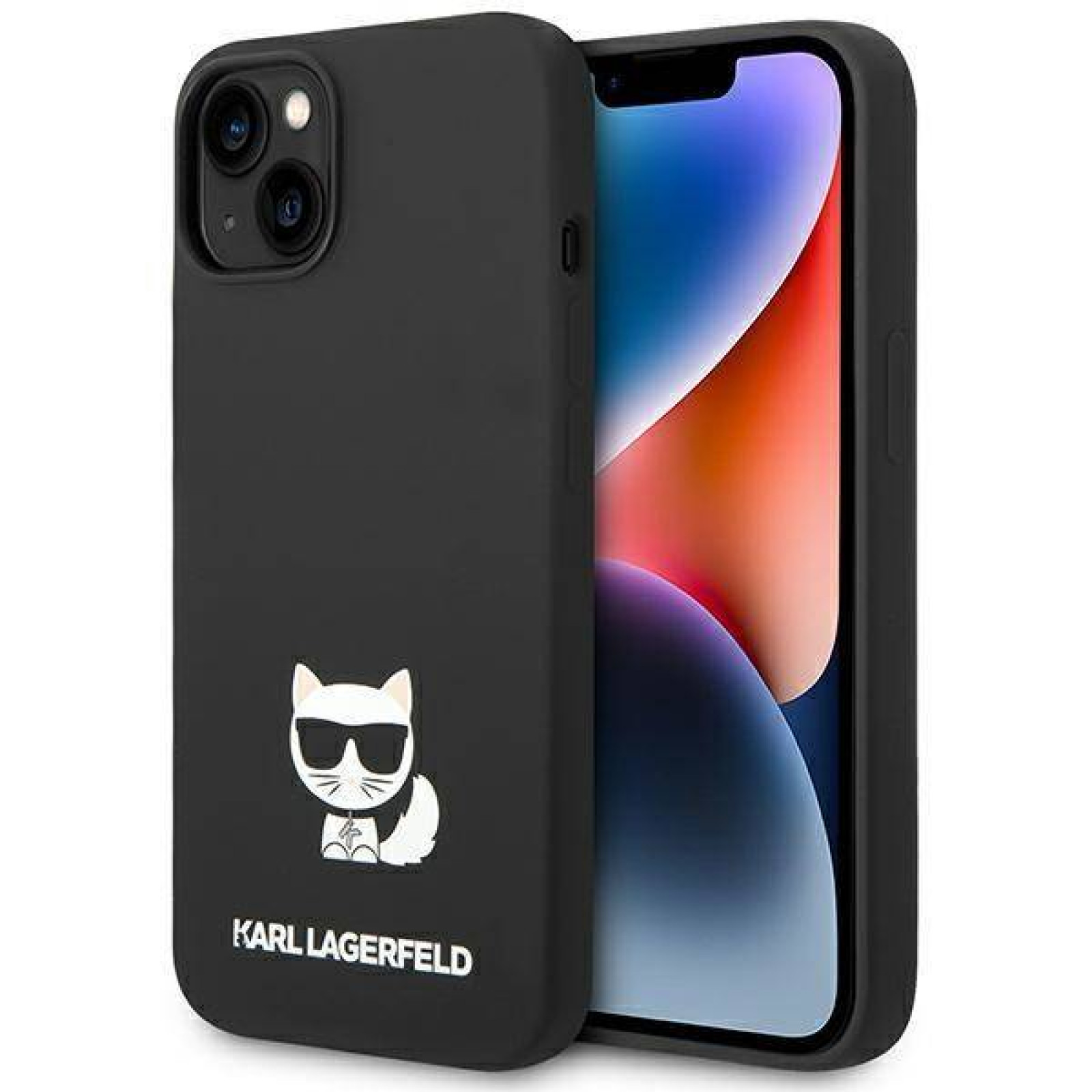 Гръб Karl Lagerfeld Liquid Silicone Choupette Case за iPhone 14 Plus - Черен