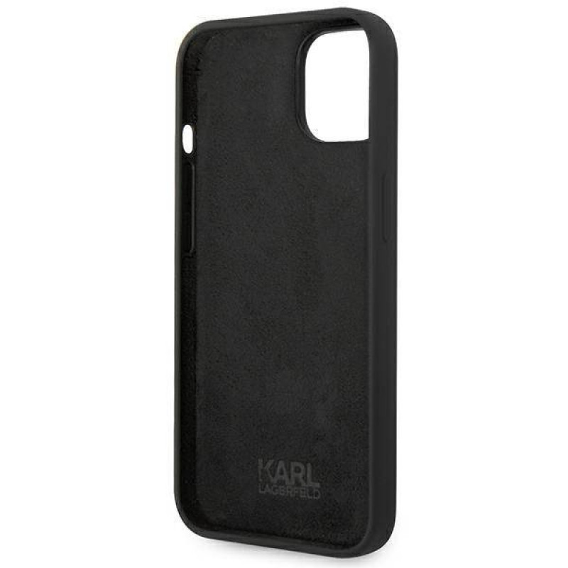 Гръб Karl Lagerfeld Liquid Silicone Choupette Case за iPhone 14 Plus - Черен