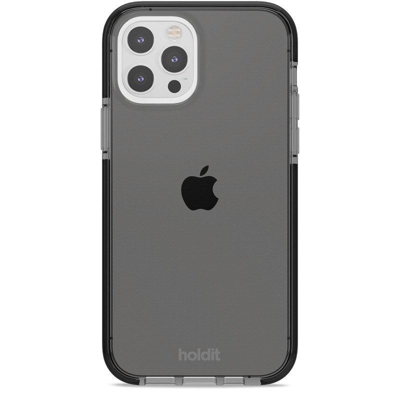 Гръб Holdit Seethru Case за iPhone 12/12 Pro - Черен