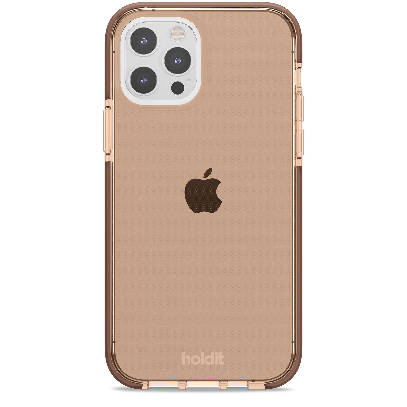 Гръб Holdit Seethru Case за iPhone 12/12 Pro - Кафяв