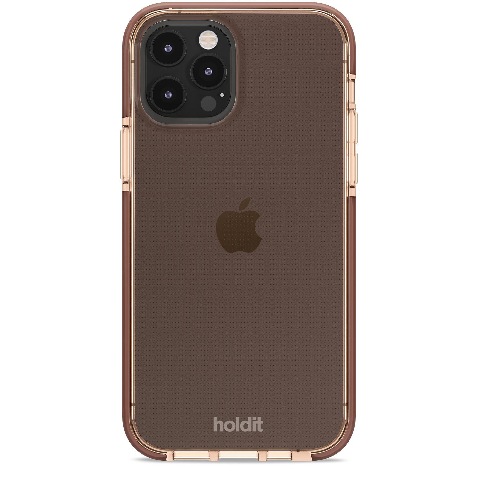 Гръб Holdit Seethru Case за iPhone 12/12 Pro - Кафяв