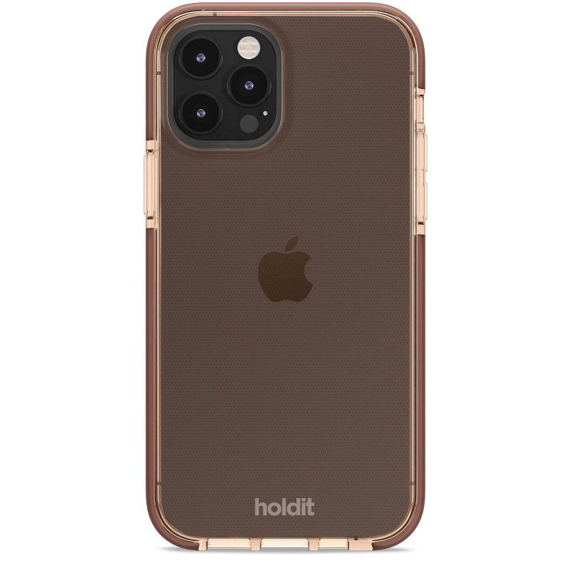 Гръб Holdit Seethru Case за iPhone 12/12 Pro - Кафяв