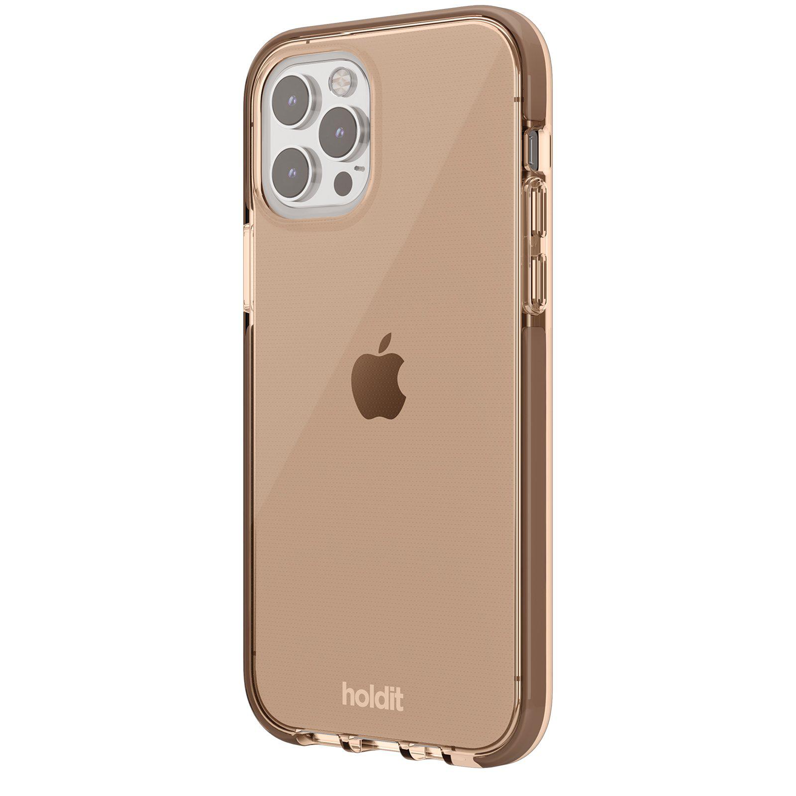 Гръб Holdit Seethru Case за iPhone 12/12 Pro - Кафяв