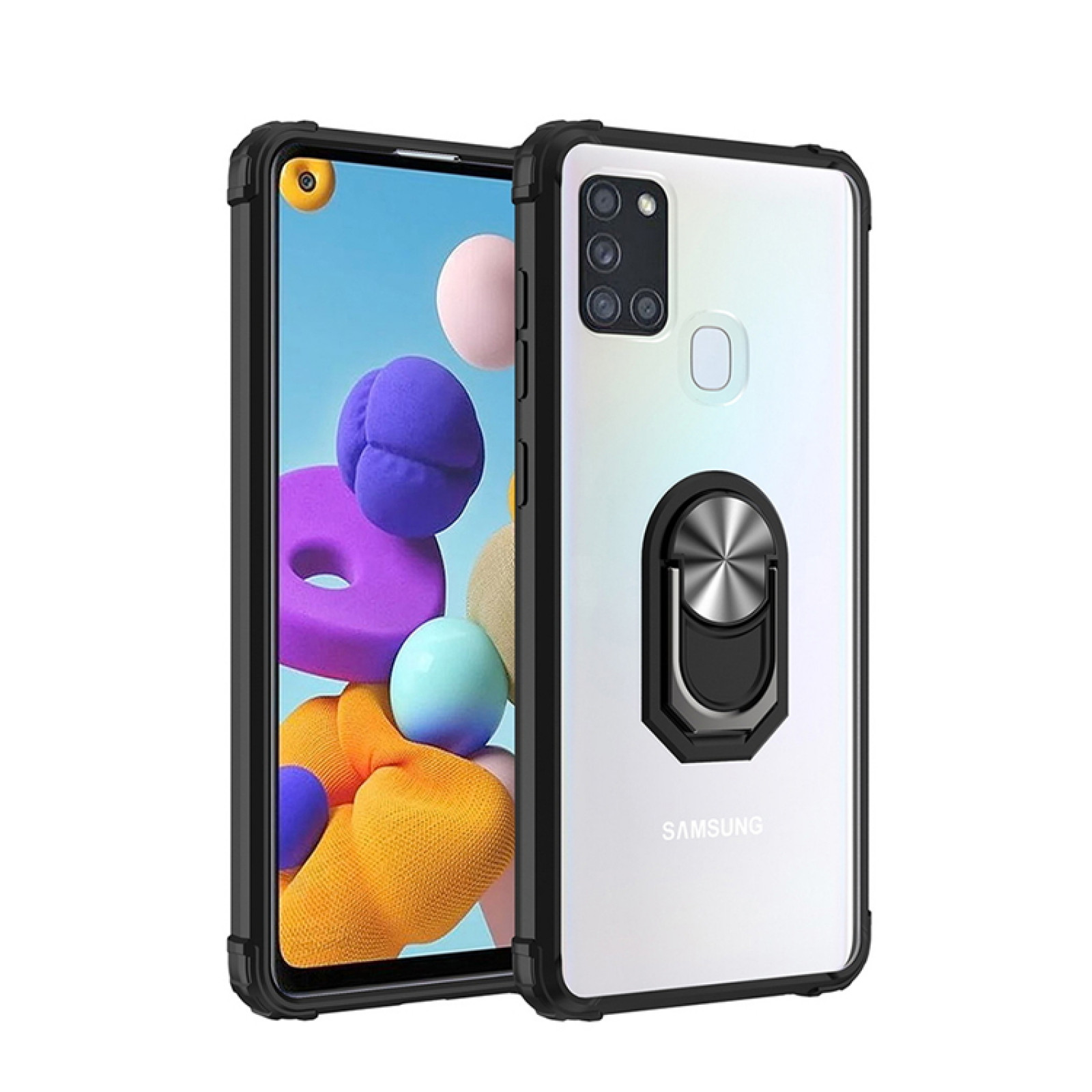 Гръб Military ring за Samsung Galaxy A21s - Черен - Samsung Galaxy A21s | Phoneplay.bg