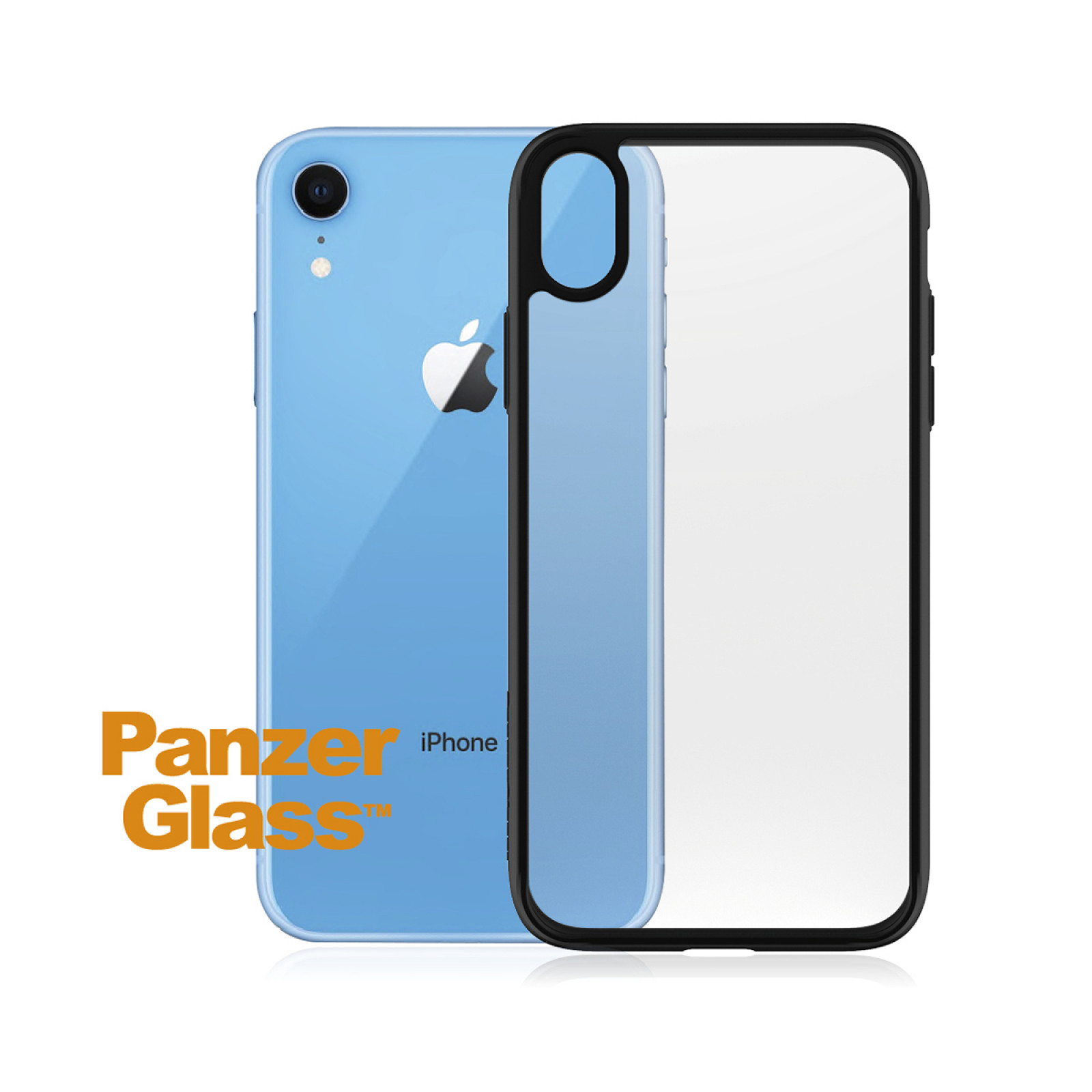 Гръб PanzerGlass за IPhone XR  Clear Case - Черна рамка