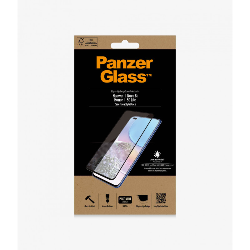Стъклен протектор PanzerGlass за Huawei Nova 8i CaseFriendly - Черен