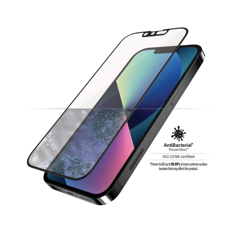 Стъклен протектор PanzerGlass за Apple Iphone 13 / 13 Pro 6.1 Anti-Bluelight, CaseFriendly, Antibacterial, Pro- Черен