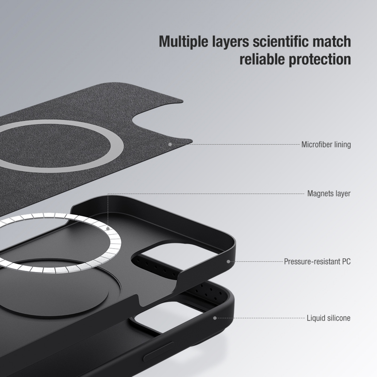 Гръб Nillkin Camshield Silky magnetic silicone case за iphone 13 Pro - Черен
