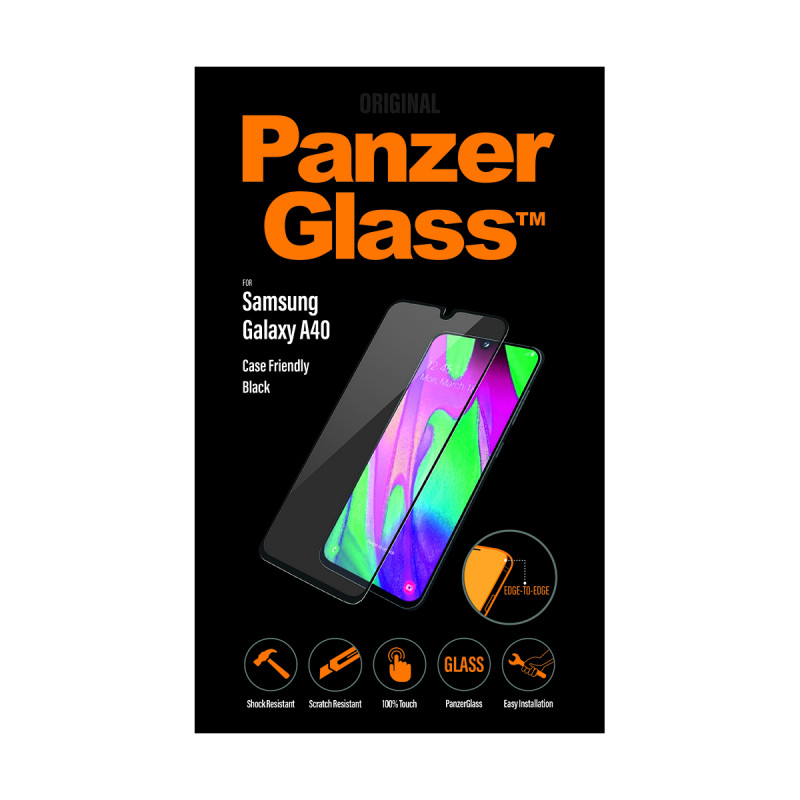 Стъклен протектор PanzerGlass за Samsung Galaxy A40 CaseFriendly -Черен