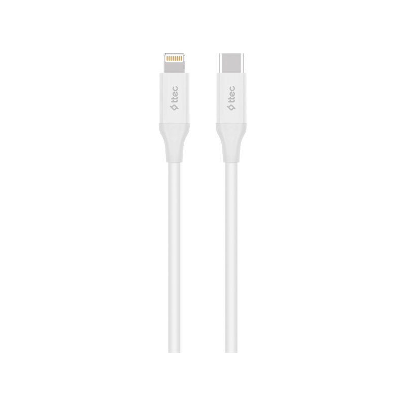 Кабел ttec Type-C - Lightning Fast Charging Cable 150cm - Бял