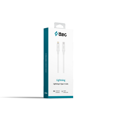 Кабел ttec Type-C - Lightning Fast Charging Cable 150cm - Бял