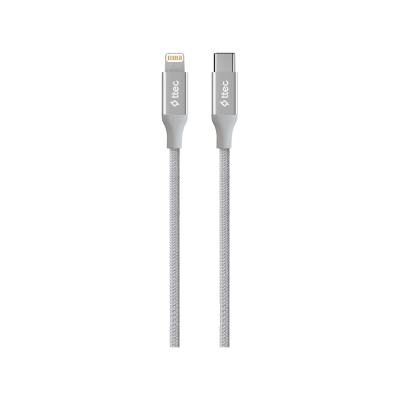 Кабел ttec AlumiCable Type-c - Lightning Fast Charging Cable 150cm - Сив