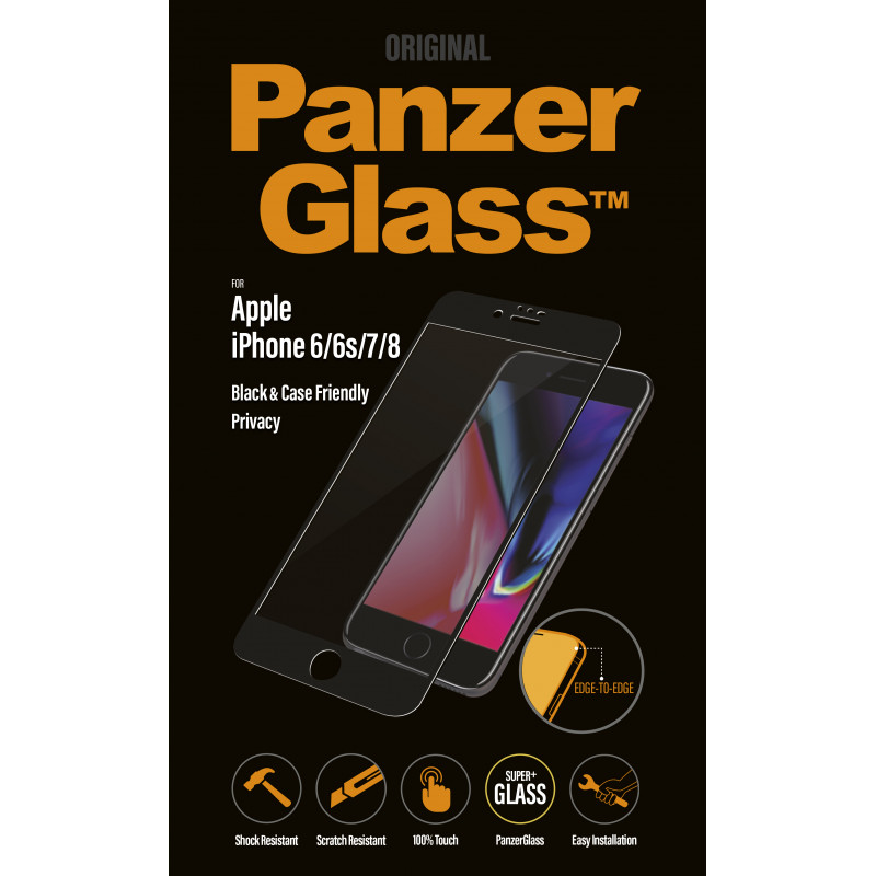 Стъклен протектор PanzerGlass за Apple Iphone 7/8/6/6s CaseFriendly Privacy - Черен