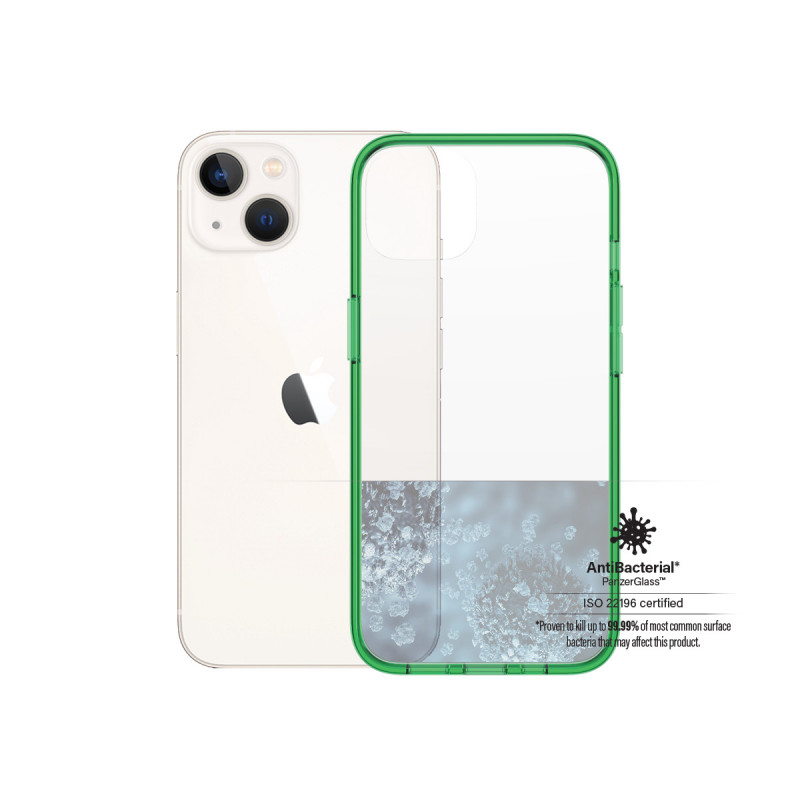 Гръб PanzerGlass за IPhone 13 , ClearCase - Зелена рамка