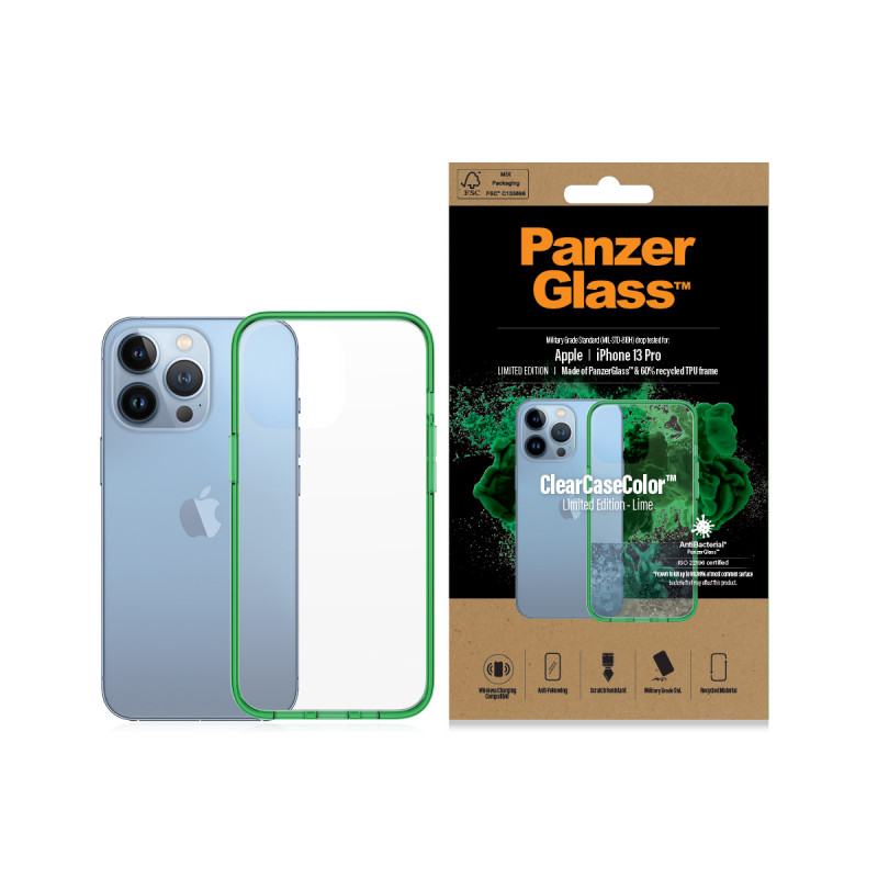 Гръб PanzerGlass за IPhone 13 Pro, ClearCase - Зел...