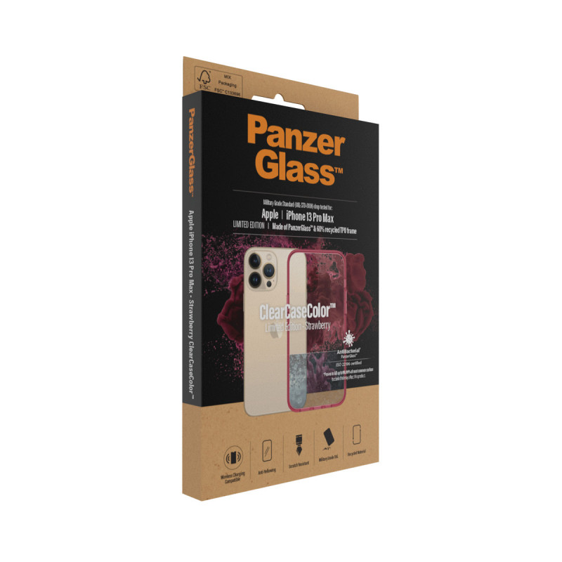 Гръб PanzerGlass за IPhone 13 Pro Max , ClearCase - Червена рамка