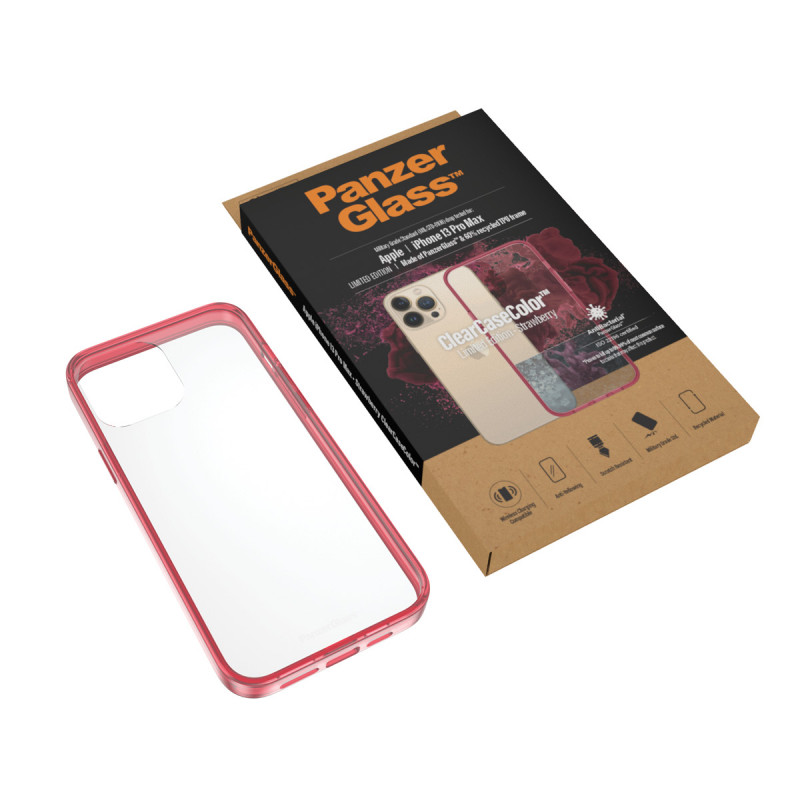 Гръб PanzerGlass за IPhone 13 Pro Max , ClearCase - Червена рамка